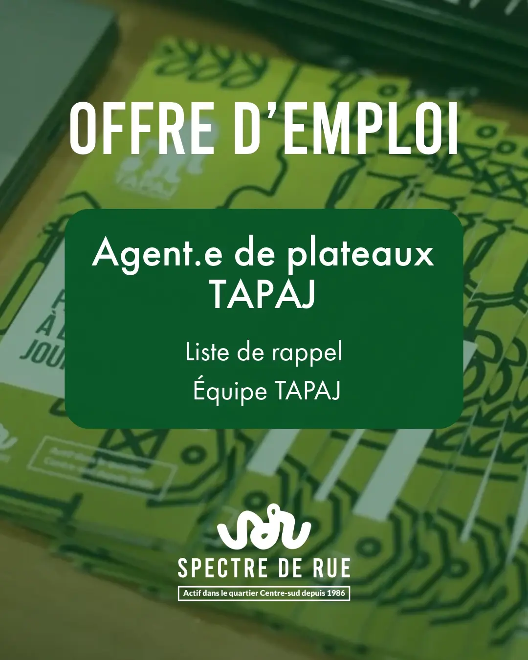 Agent.e de plateaux TAPAJ Agent.e de plateaux TAPAJ